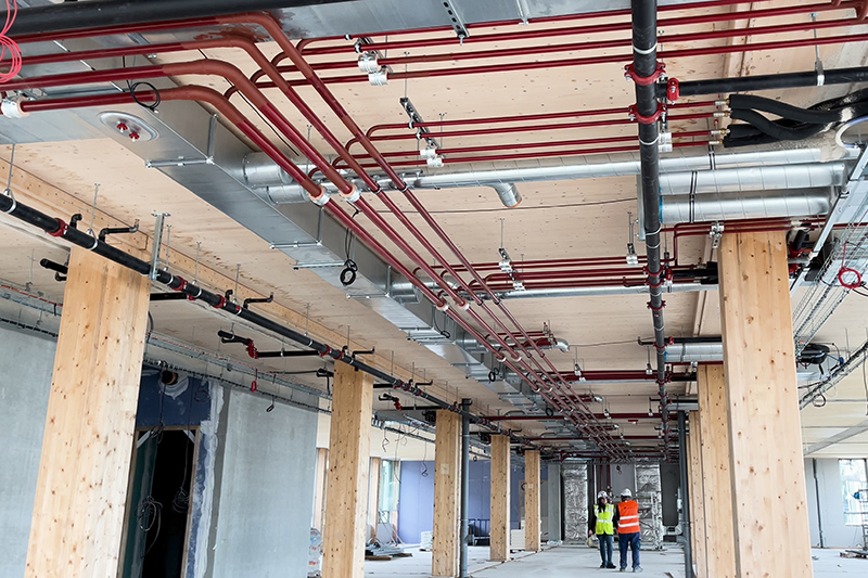 Alors que le secteur de la construction se tourne vers le durable et les matériaux biosourcés, les acteurs de la sécurité incendie ont conscience d’une nécessaire évolution de leur approche. © Axima Sécurité Incendie / Equans France (projet tour Breizh) Alors que le secteur de la construction se tourne vers le durable et les matériaux biosourcés, les acteurs de la sécurité incendie ont conscience d'une nécessaire évolution de leur approche. © Axima Sécurité Incendie / Equans France (projet tour Breizh)