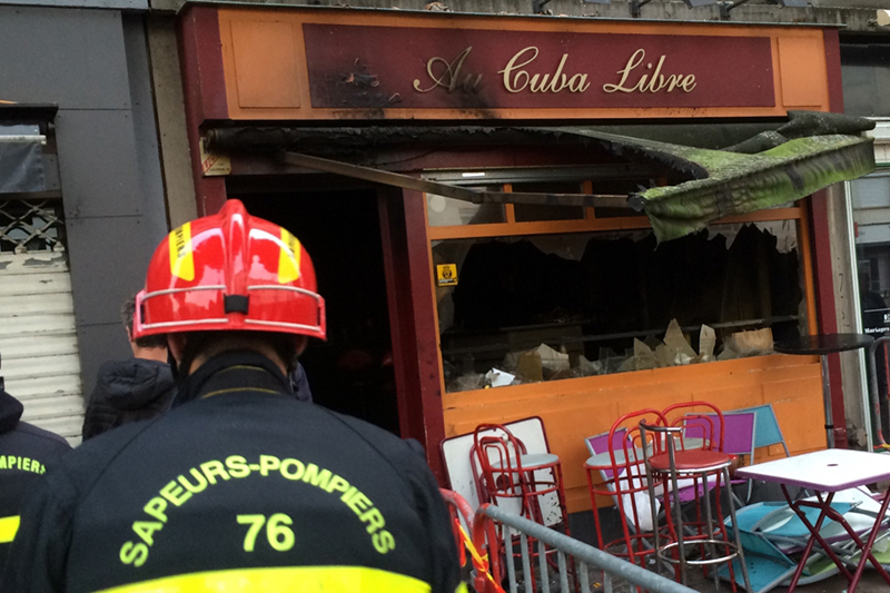 Incendie du Cuba Libre à Rouen – Photo Sdis 76 Incendie du Cuba Libre à Rouen - Photo Sdis 76