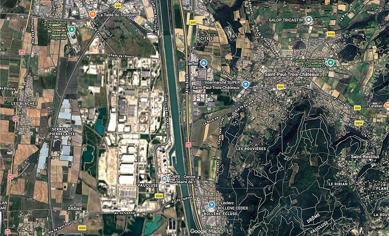 Les industriels, entreprises ou collectivités qui sont riveraines de sites nucléaires doivent anticiper un accident nucléaire majeur, en fonction du périmètre dans lequel elles se situent © Capture d’écran Google maps Les industriels, entreprises ou collectivités qui sont riveraines de sites nucléaires doivent anticiper un accident nucléaire majeur, en fonction du périmètre dans lequel elles se situent © Capture d'écran Google maps
