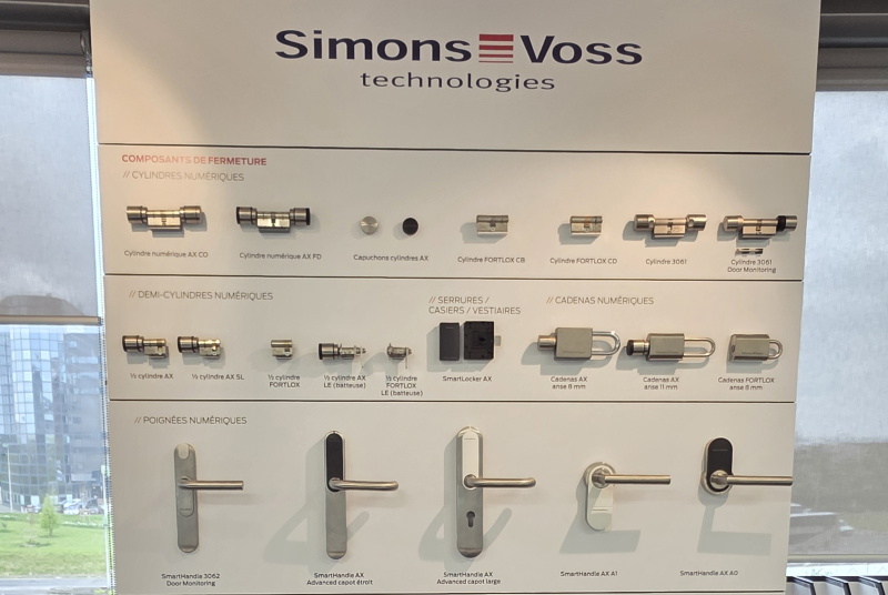 Panneau des solutions au siège de SimonsVoss France. Crédit SimonsVoss France. Panneau des solutions au siège de SimonsVoss France. Crédit SimonsVoss France.